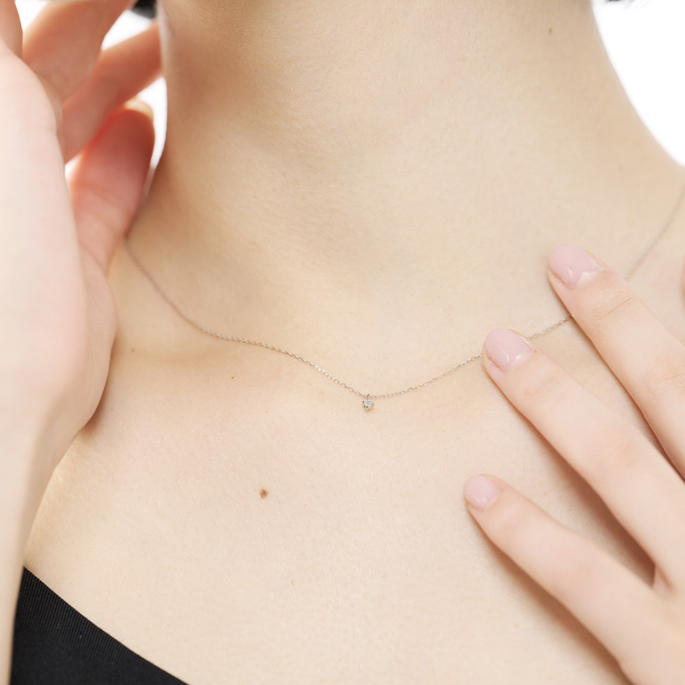 プラチナ 0.03ctダイヤモンド ネックレス 「ブライト」 PT900/850