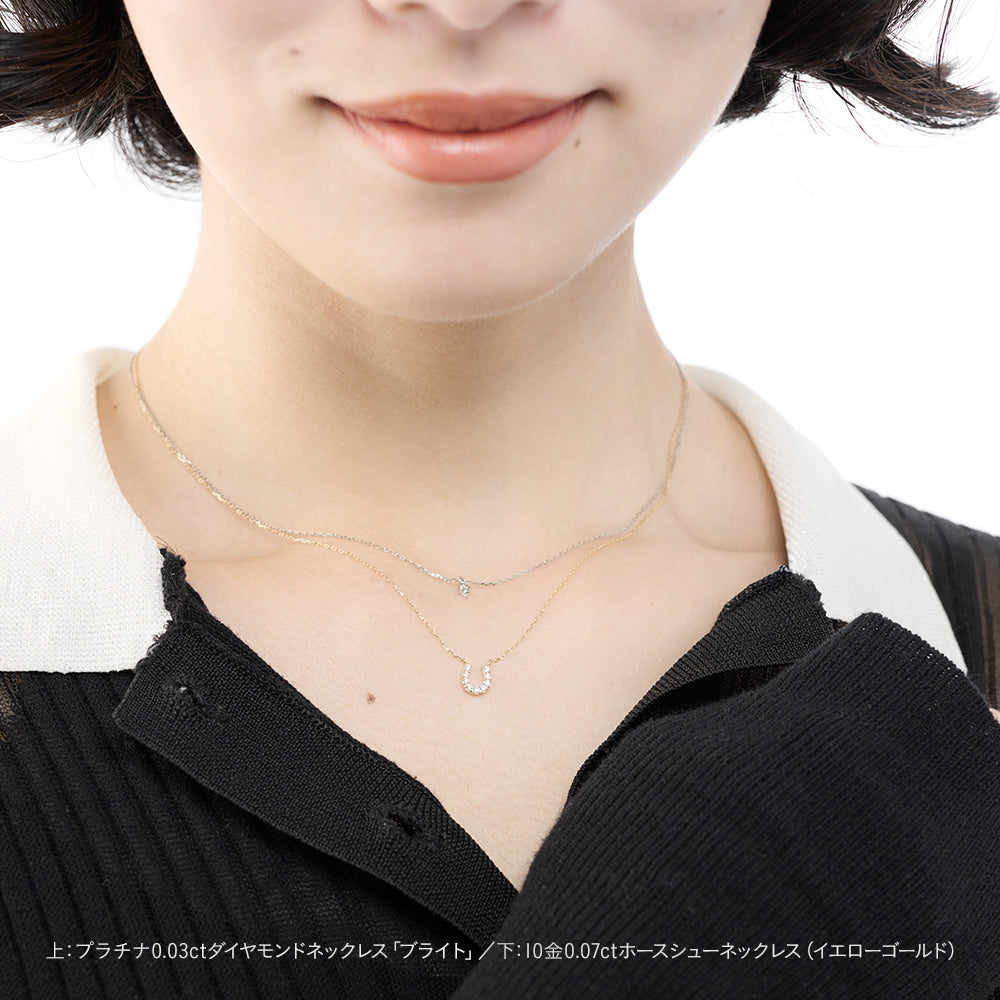 プラチナ 0.03ctダイヤモンド ネックレス 「ブライト」 PT900/850