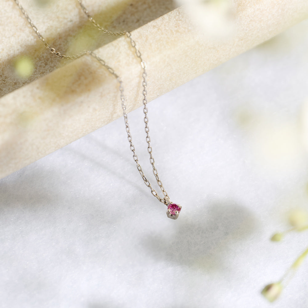 プラチナ ピンクダイヤモンド ネックレス 0.03ct 日本製 一粒 4本爪 レディース ギフト Pt900/850