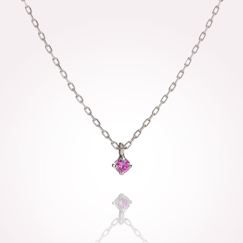 プラチナ ピンクダイヤモンド ネックレス 0.03ct 日本製 一粒 4本爪 レディース ギフト Pt900/850