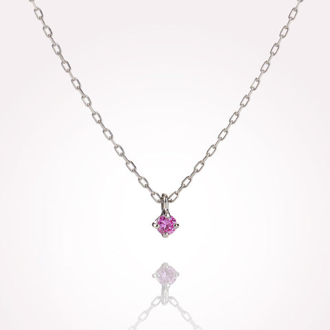 PT900 0.03ct ピンクダイヤモンド ネックレス