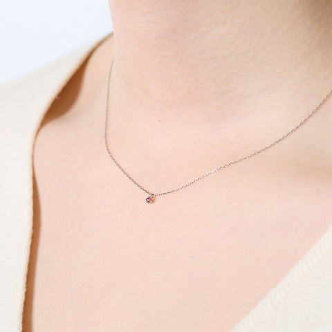 PT900 0.03ct ピンクダイヤモンド ネックレス