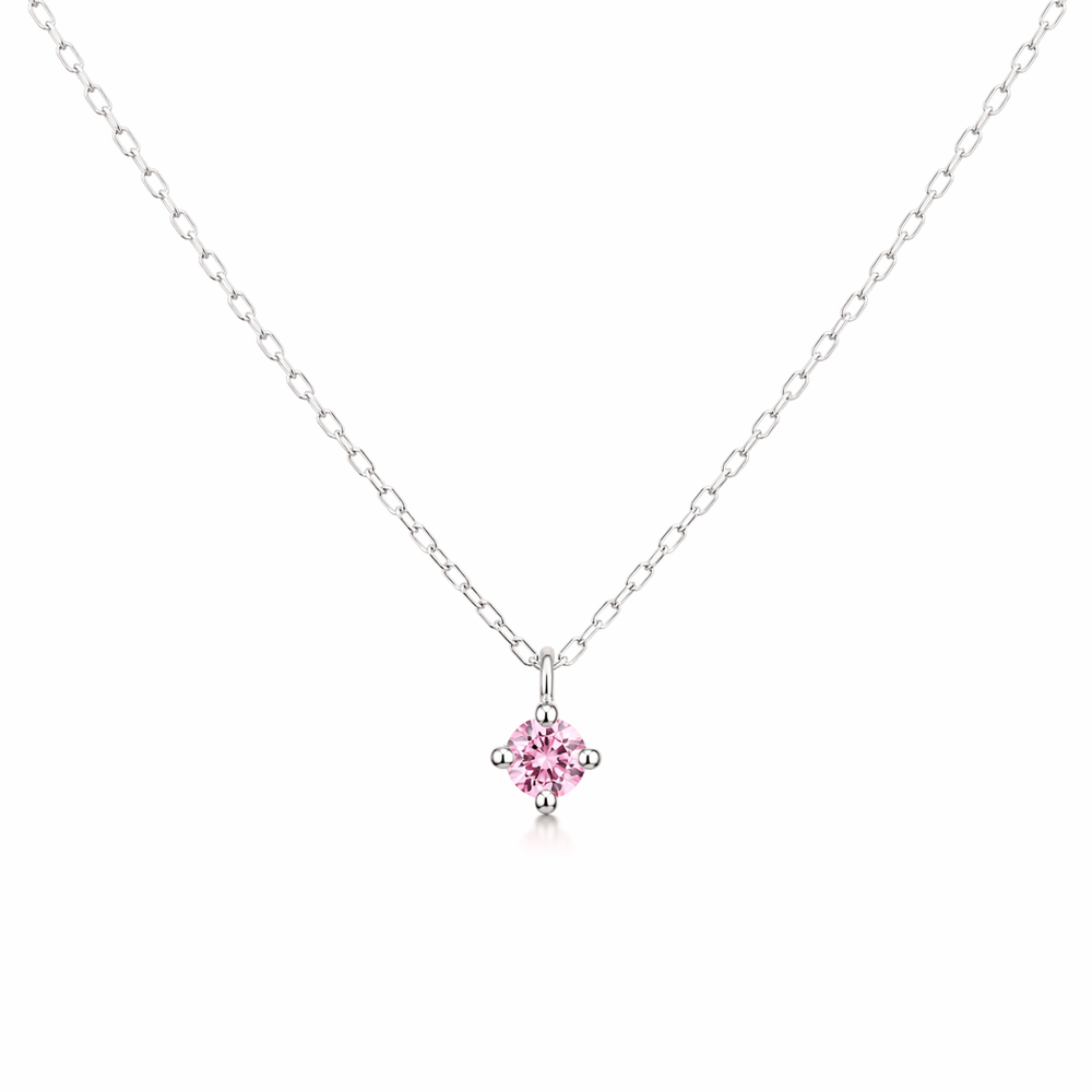 プラチナ ピンクダイヤモンド ネックレス 0.03ct 日本製 一粒 4本爪