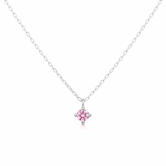 プラチナ ピンクダイヤモンド ネックレス 0.03ct 日本製 一粒 4本爪 レディース ギフト Pt900/850