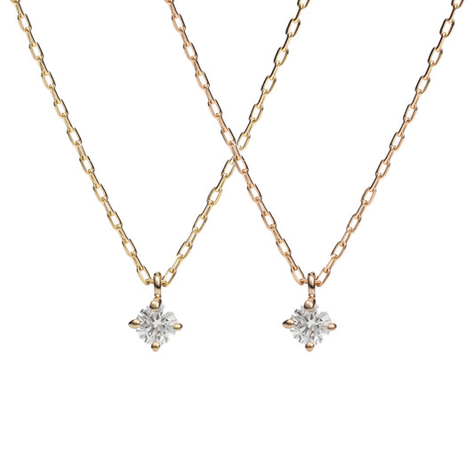 18金 ネックレス 日本製 一粒 ダイヤモンド 0.06ct K18 4本留め レディース ギフト包装