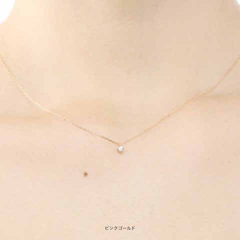 18金 0.06ct ダイヤモンド ネックレス　K18