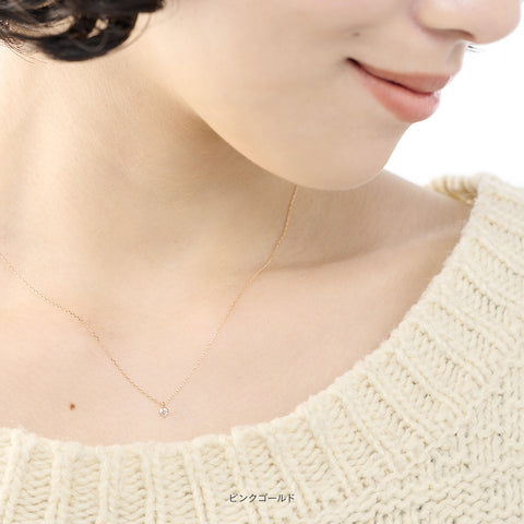 18金 0.06ct ダイヤモンド ネックレス　K18
