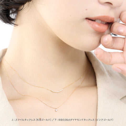 18金 0.06ct ダイヤモンド ネックレス　K18