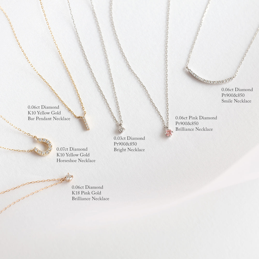 プラチナ ネックレス ピンクダイヤモンド 日本製 一粒 0.06ct 4本爪 レディース ギフト Pt900/850