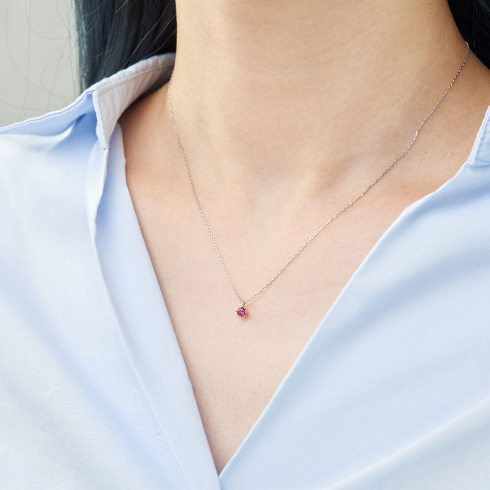 プラチナ ネックレス ピンクダイヤモンド 日本製 一粒 0.1ct 4本爪 レディース ギフト Pt900/850