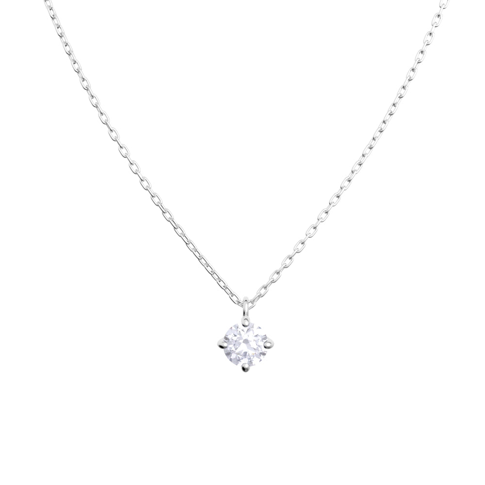 プラチナ ネックレス 日本製 一粒 0.1ct ダイヤモンド 4本爪 レディース ギフト包装 PT900 PT850