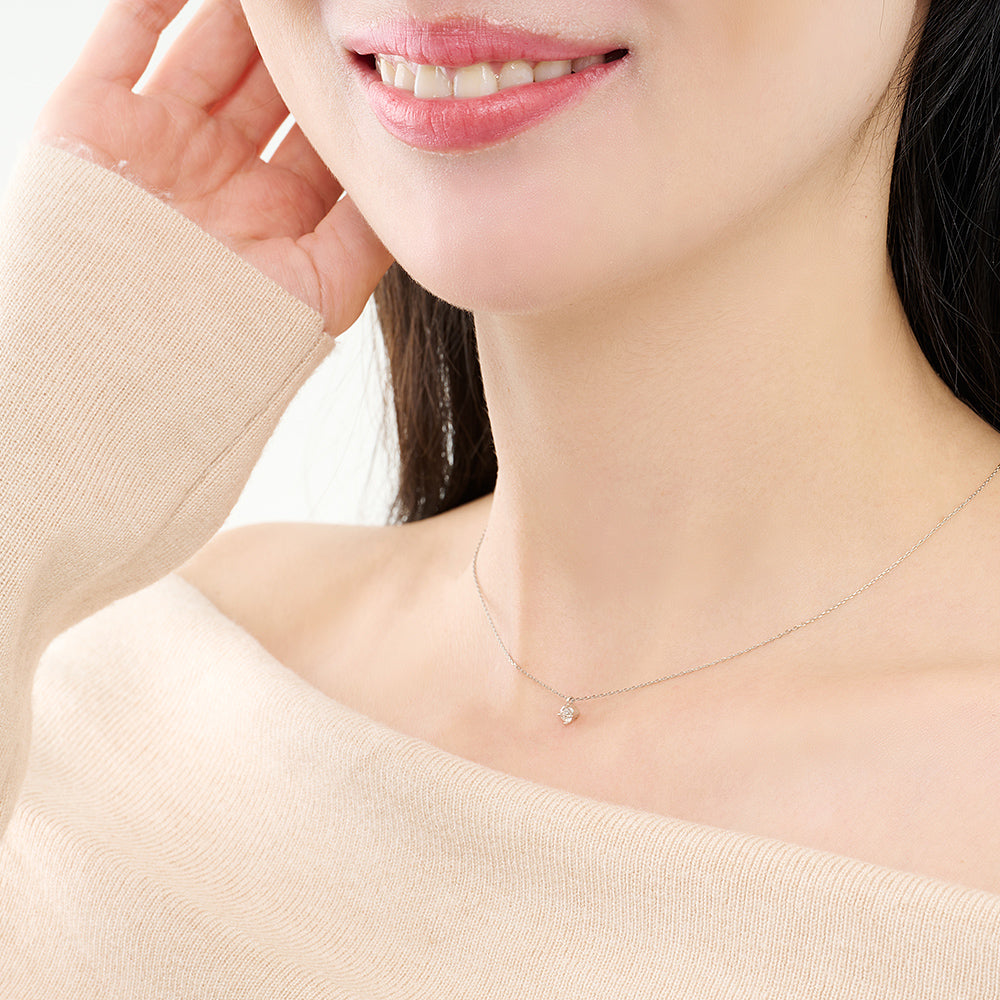 プラチナ ネックレス 日本製 一粒 0.1ct ダイヤモンド 4本爪 レディース ギフト包装 PT900 PT850