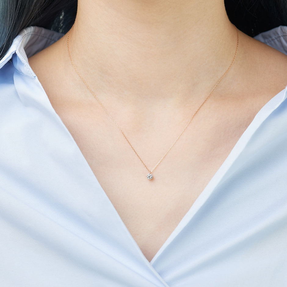 新品】K18YG ダイヤモンド ネックレス 0.02CT