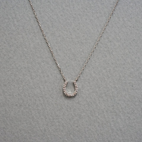 PT900 0.04ct ダイヤモンドホースシューネックレス