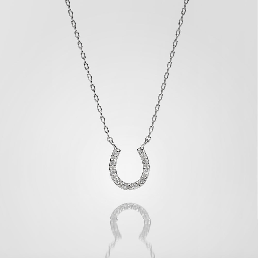 プラチナ ネックレス 馬蹄 ダイヤモンド 日本製 0.04ct ホースシューレディース Pt900/850 幸運 お守り ギフト