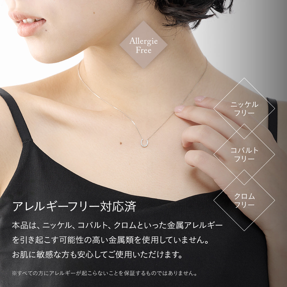 プラチナ ネックレス 馬蹄 ダイヤモンド 日本製 0.04ct ホースシューレディース Pt900/850 幸運 お守り ギフト