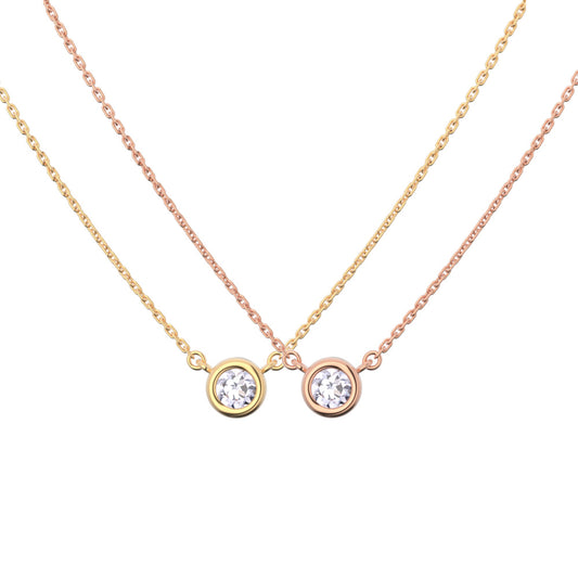 K18 ネックレス 日本製 一粒 ダイヤモンド 0.1ct 覆輪 18金 レディース ギフト包装