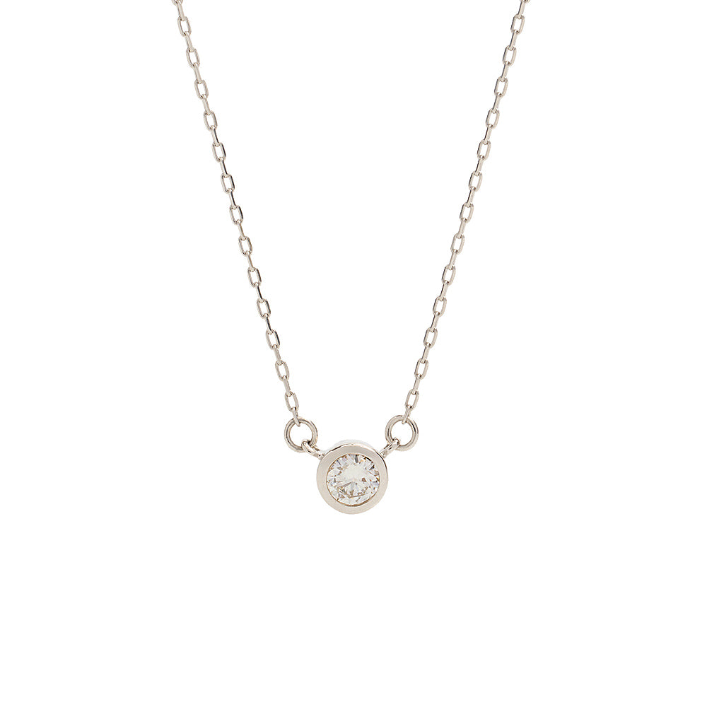 プラチナ ネックレス 日本製 一粒 ダイヤモンド 0.1ct 覆輪 レディース ギフト包装 PT900/850