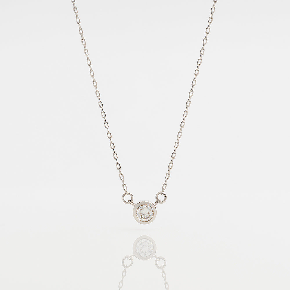 プラチナ ネックレス 日本製 一粒 ダイヤモンド 0.1ct 覆輪 レディース ギフト包装 PT900/850