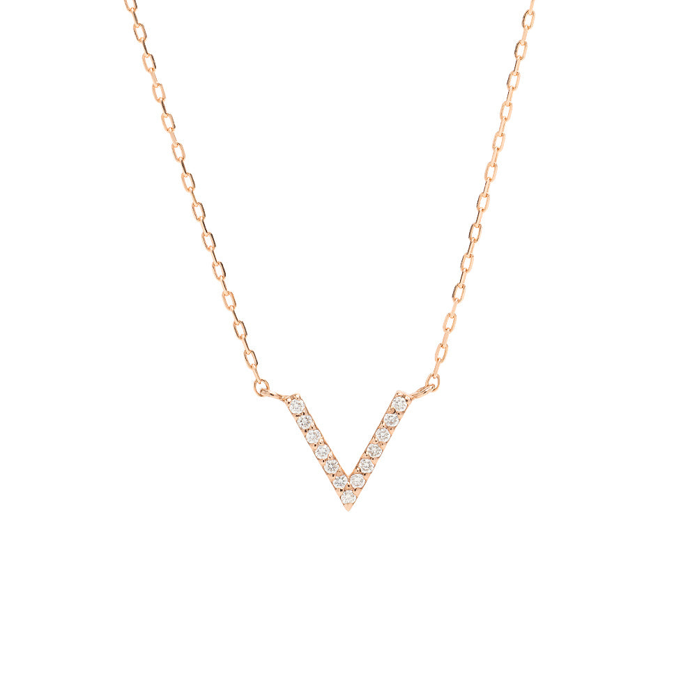 K18 ピンクゴールド ネックレス ダイヤモンド 0.03ct 馬蹄 ホースシュー 13石 日本製 18金 PG ローズゴールド レディース