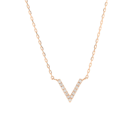 K18 ピンクゴールド ネックレス ダイヤモンド 0.03ct 馬蹄 ホースシュー 13石 日本製 18金 PG ローズゴールド レディース