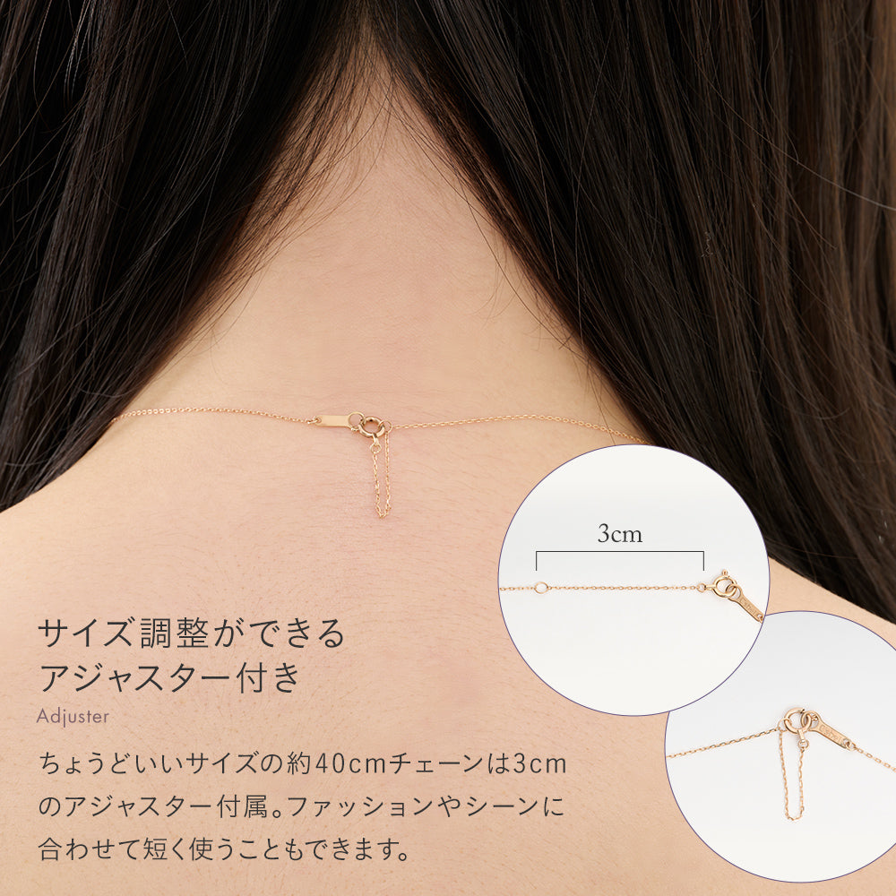 K18 ピンクゴールド ネックレス ダイヤモンド 0.03ct 馬蹄 ホースシュー 13石 日本製 18金 PG ローズゴールド レディース