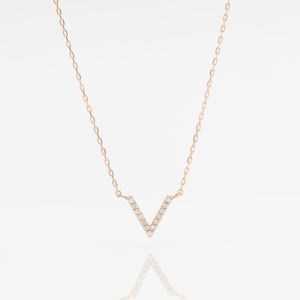 K18 ピンクゴールド ネックレス ダイヤモンド 0.03ct 馬蹄 ホースシュー 13石 日本製 18金 PG ローズゴールド レディース