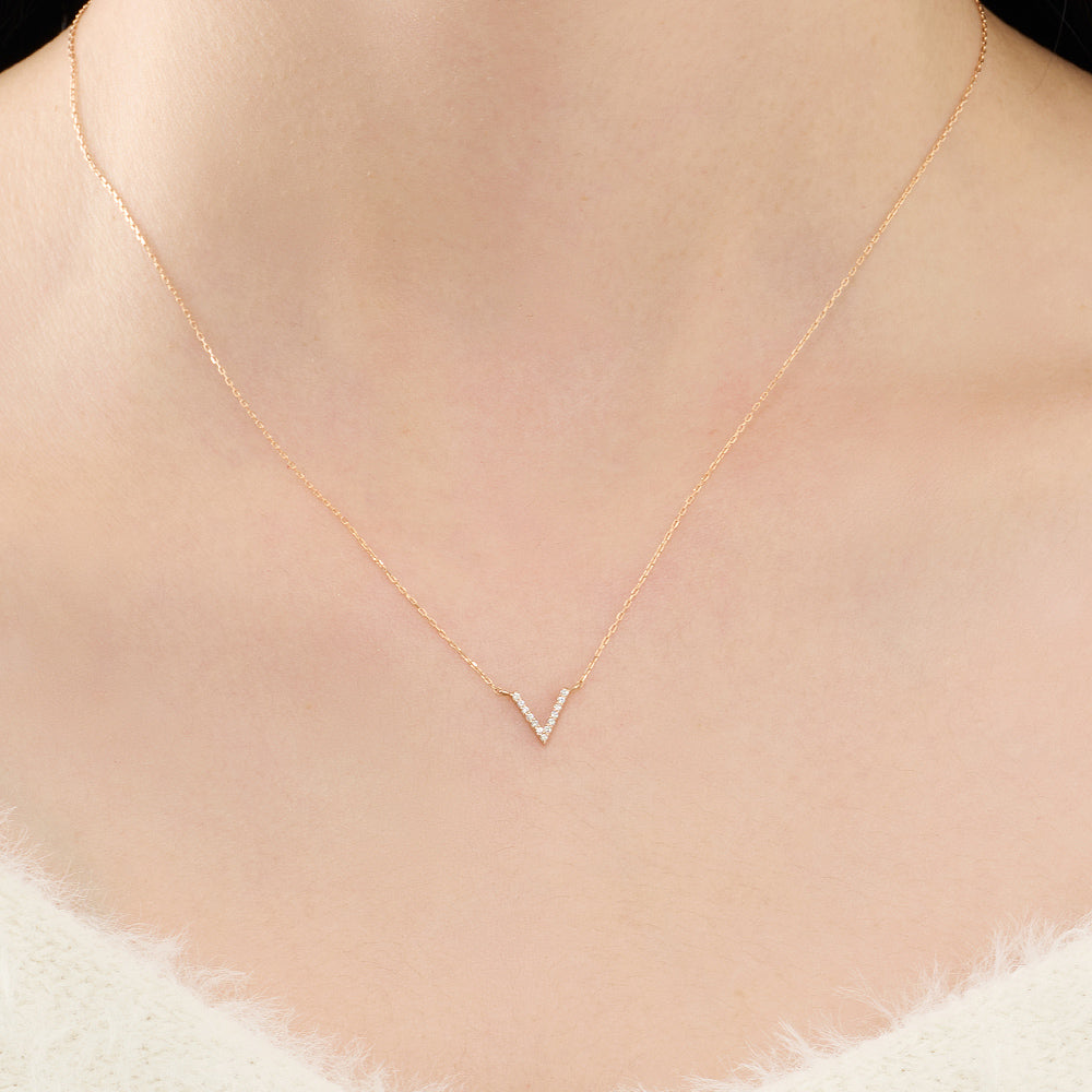 K18 ピンクゴールド ネックレス ダイヤモンド 0.03ct 馬蹄 ホースシュー 13石 日本製 18金 PG ローズゴールド レディース