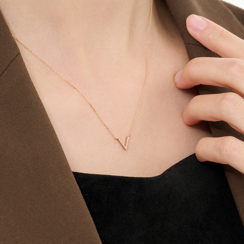 K18 ピンクゴールド ネックレス ダイヤモンド 0.03ct 馬蹄 ホースシュー 13石 日本製 18金 PG ローズゴールド レディース