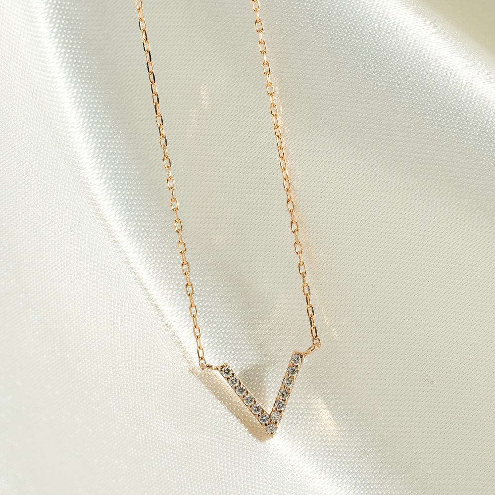 K18 ピンクゴールド ネックレス ダイヤモンド 0.03ct 馬蹄 ホースシュー 13石 日本製 18金 PG ローズゴールド レディース