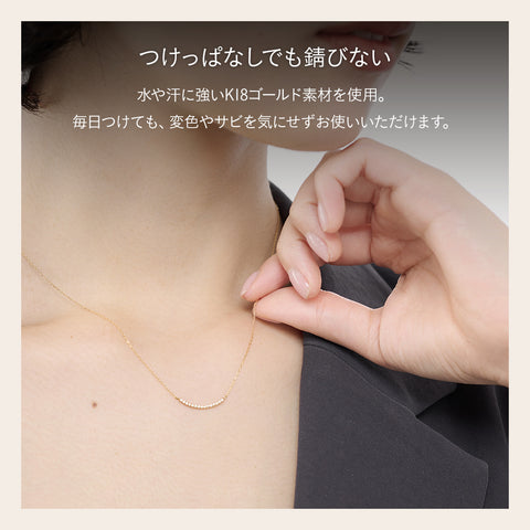 18金 0.06ct ダイヤモンドプラチナネックレス 18K