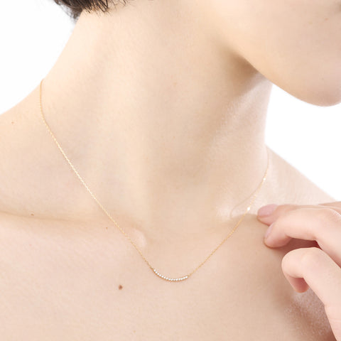 18金 0.06ct ダイヤモンドプラチナネックレス 18K