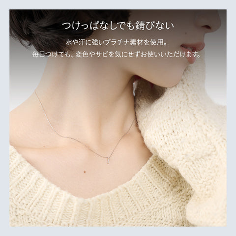プラチナ 0.010ct ダイヤモンドクロスプラチナネックレス PT900/850