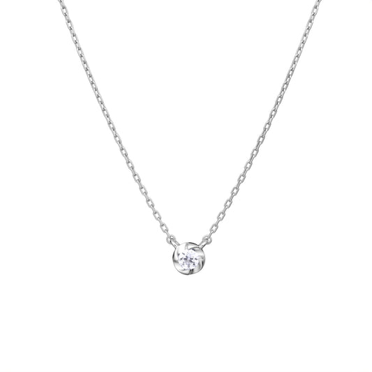 プラチナ ネックレス 日本製 一粒 ダイヤモンド 0.03ct フラワー 花 PT900 モチーフ シンプル レディース ギフト