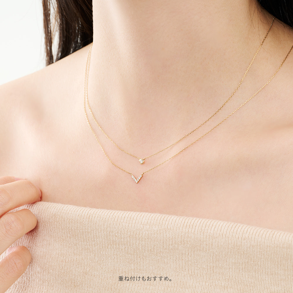 K10 ネックレス 日本製 ダイヤモンド 0.03ct フラワー 花 一粒 10金 イエローゴールド レディース 華奢