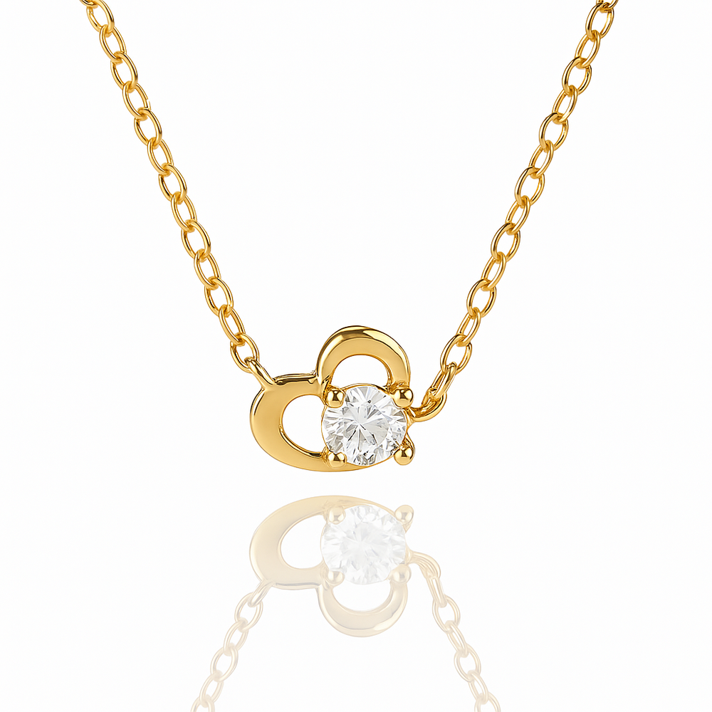 ハートセンターストーンネックレス