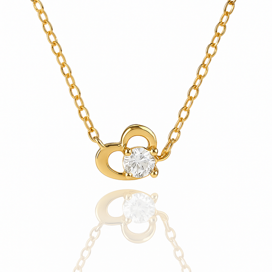 ハートセンターストーンネックレス