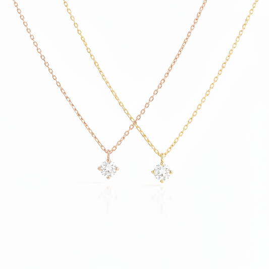 Diamond Necklaces with Clear Reflection on Glossy Surface