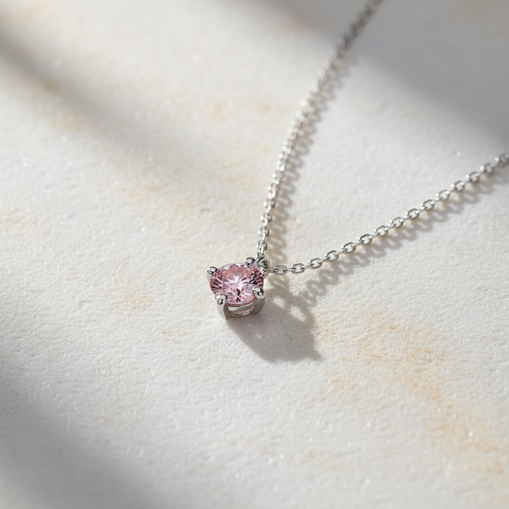 Pink Diamond 4-Prong Necklace