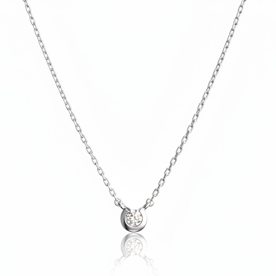 Silver Necklace with Reflection