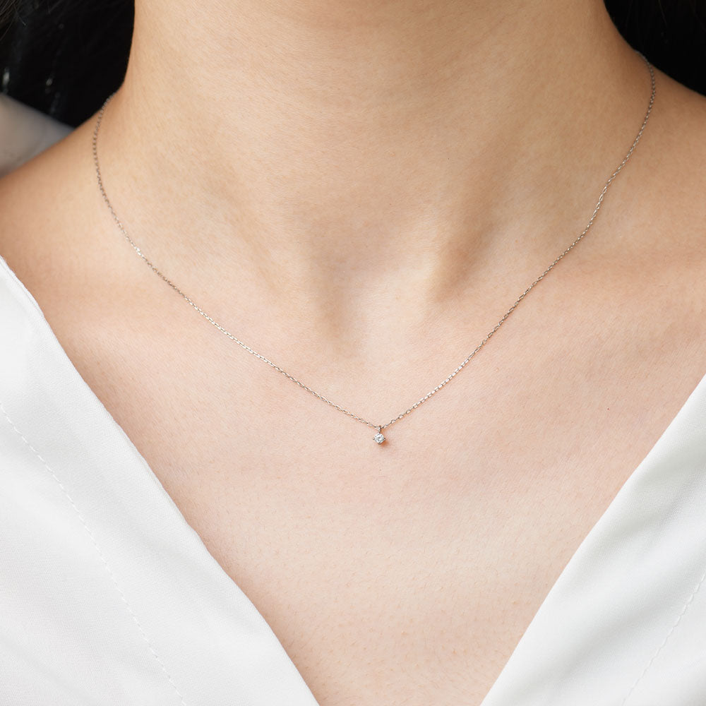 プラチナ 0.03ctダイヤモンド ネックレス 「ブライト」 PT900/850