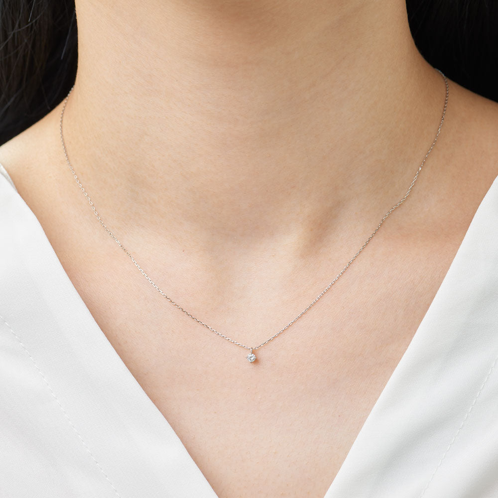 プラチナ ネックレス 日本製 一粒 0.06ct ダイヤモンド 4本爪 レディース ギフト包装 PT900 850