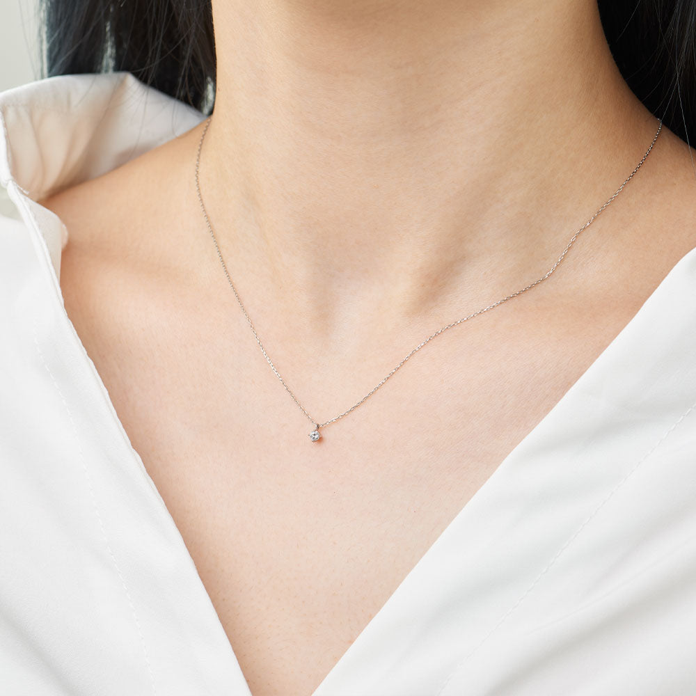 プラチナ ネックレス 日本製 一粒 0.06ct ダイヤモンド 4本爪 レディース ギフト包装 PT900 850