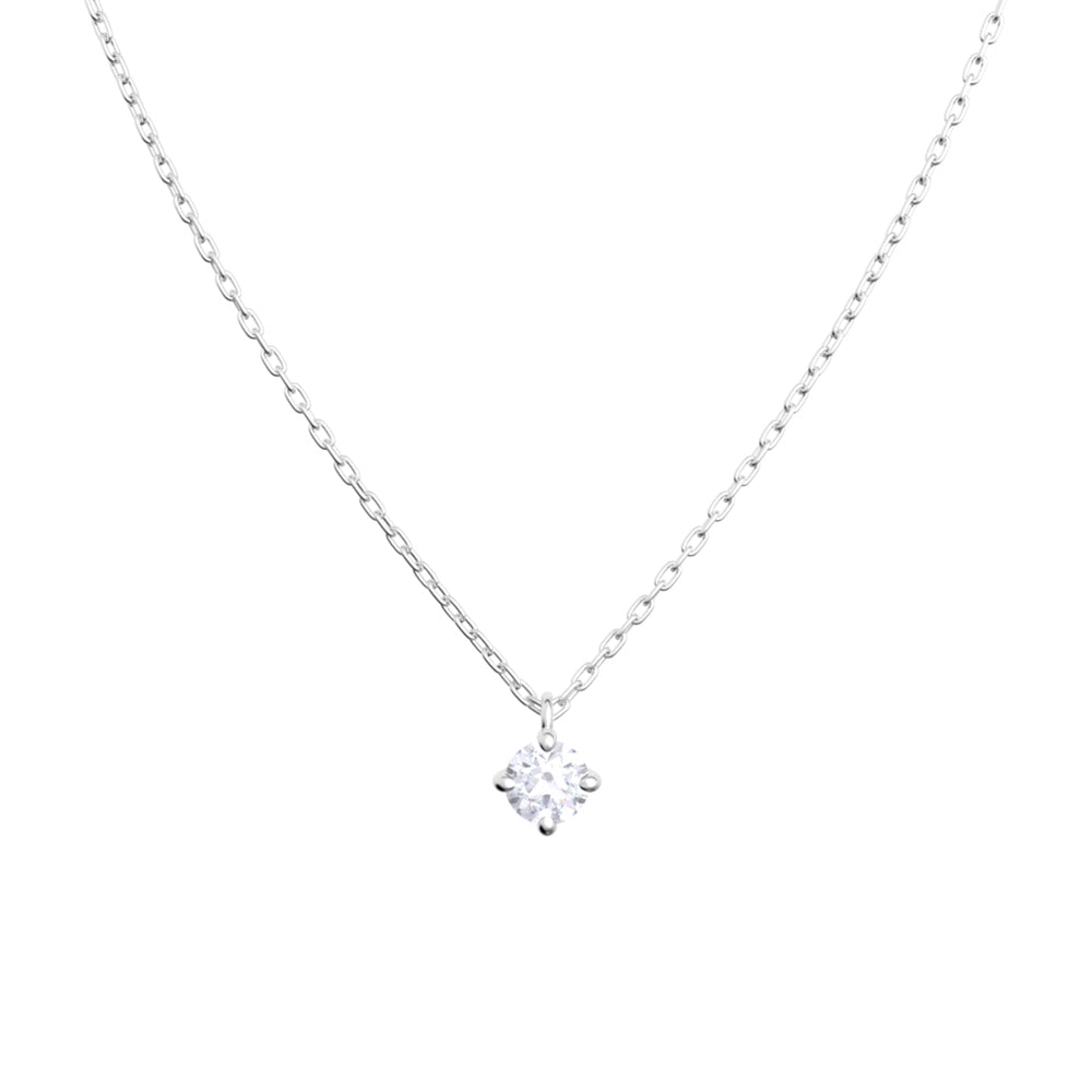 プラチナ ネックレス 日本製 一粒 0.06ct ダイヤモンド 4本爪 レディース ギフト包装 PT900 850