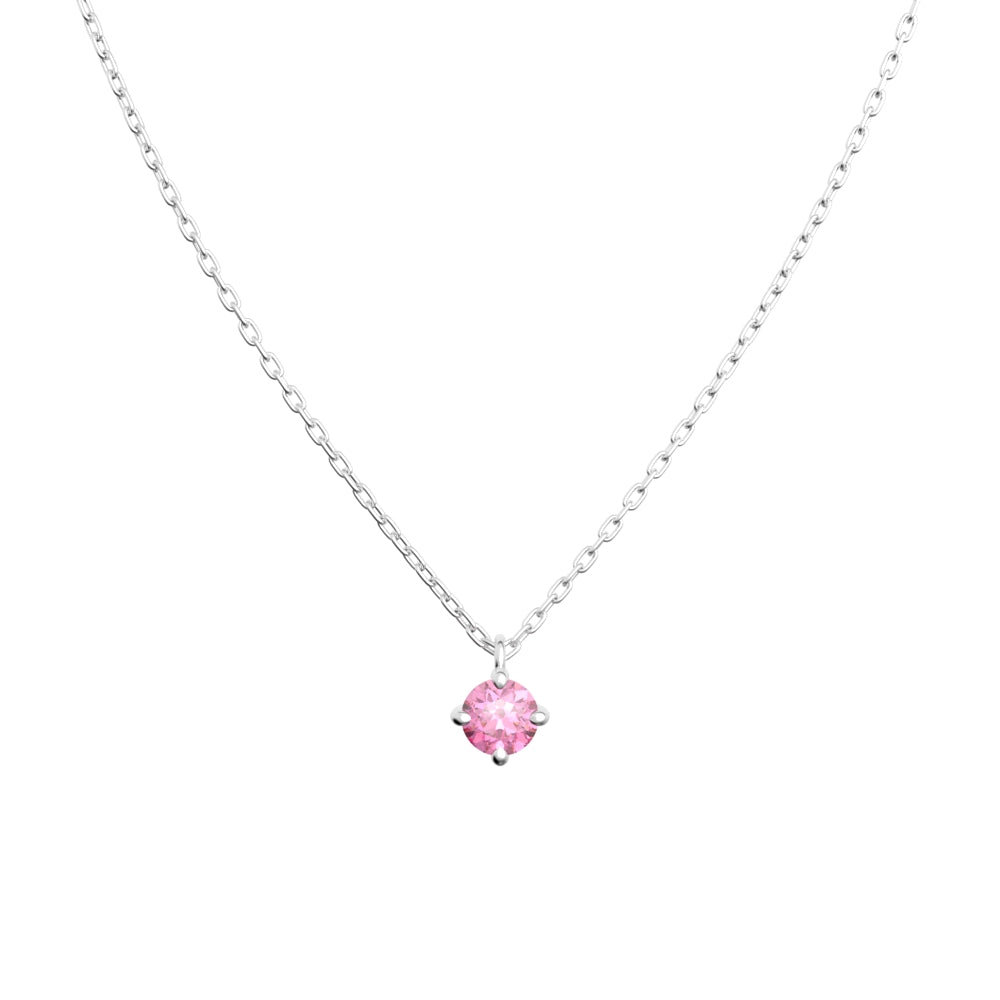 プラチナ ネックレス ピンクダイヤモンド 日本製 一粒 0.06ct 4本爪 レディース ギフト Pt900/850