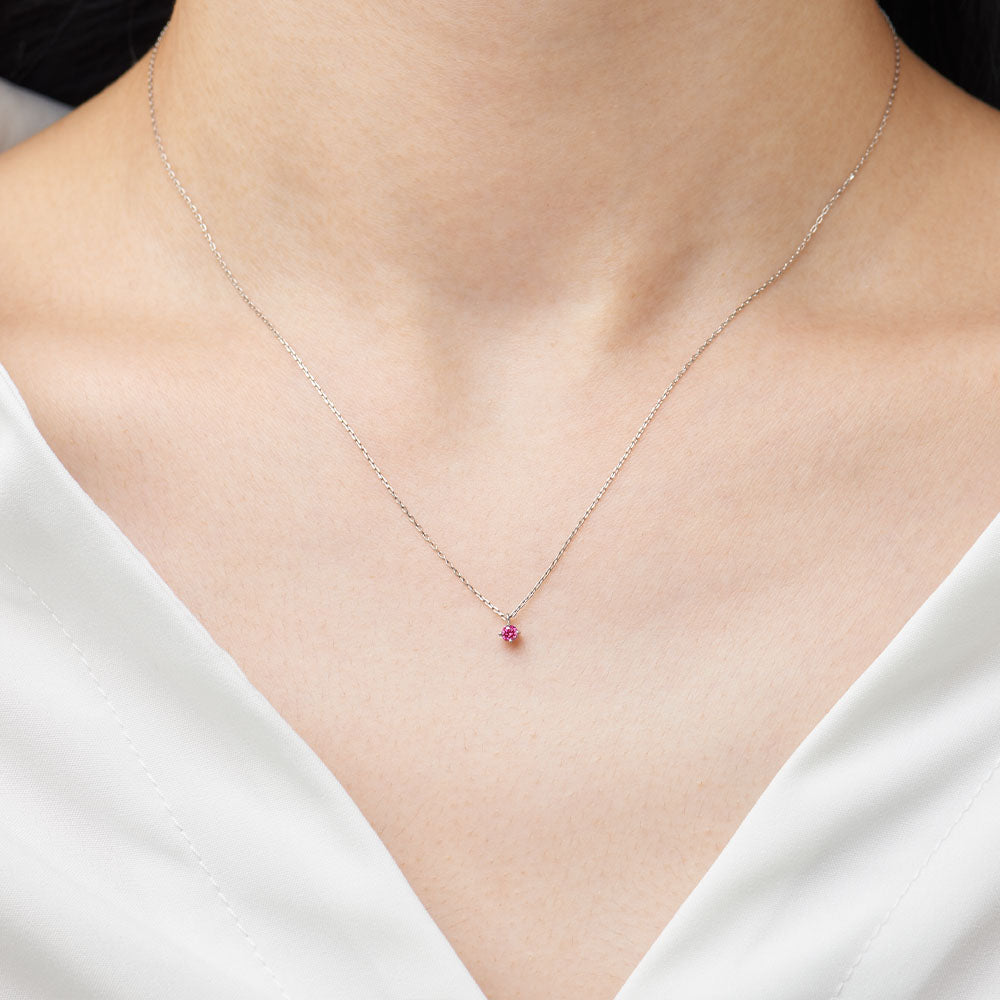 プラチナ ネックレス ピンクダイヤモンド 日本製 一粒 0.06ct 4本爪 レディース ギフト Pt900/850