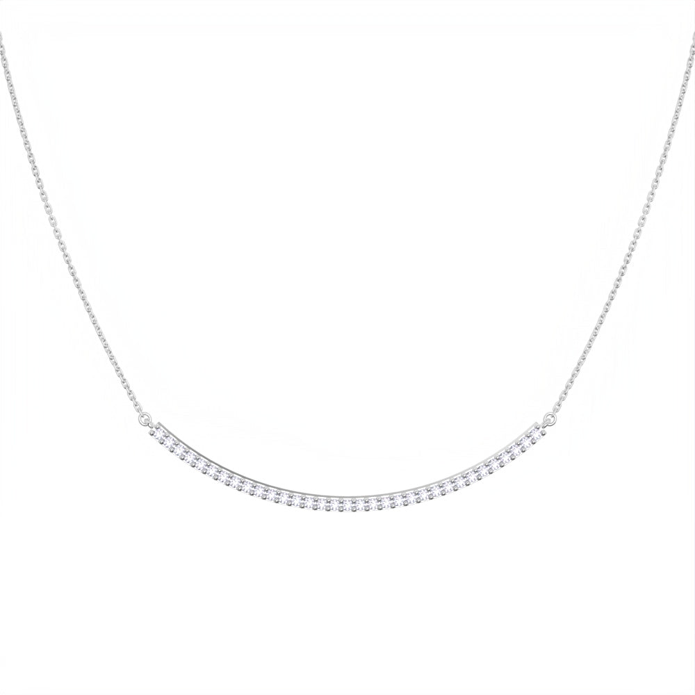 プラチナ 0.165ct ダイヤモンド スマイルネックレス PT900/850