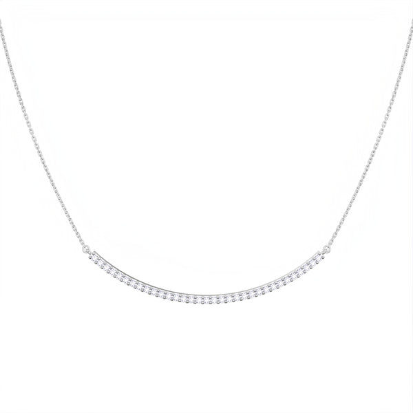 プラチナ 0.165ct ダイヤモンド スマイルネックレス PT900/850